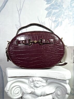 Anne Klein Oval Horsebit Crossbody Handbag